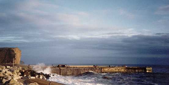 The harbour entrance at West Bay.